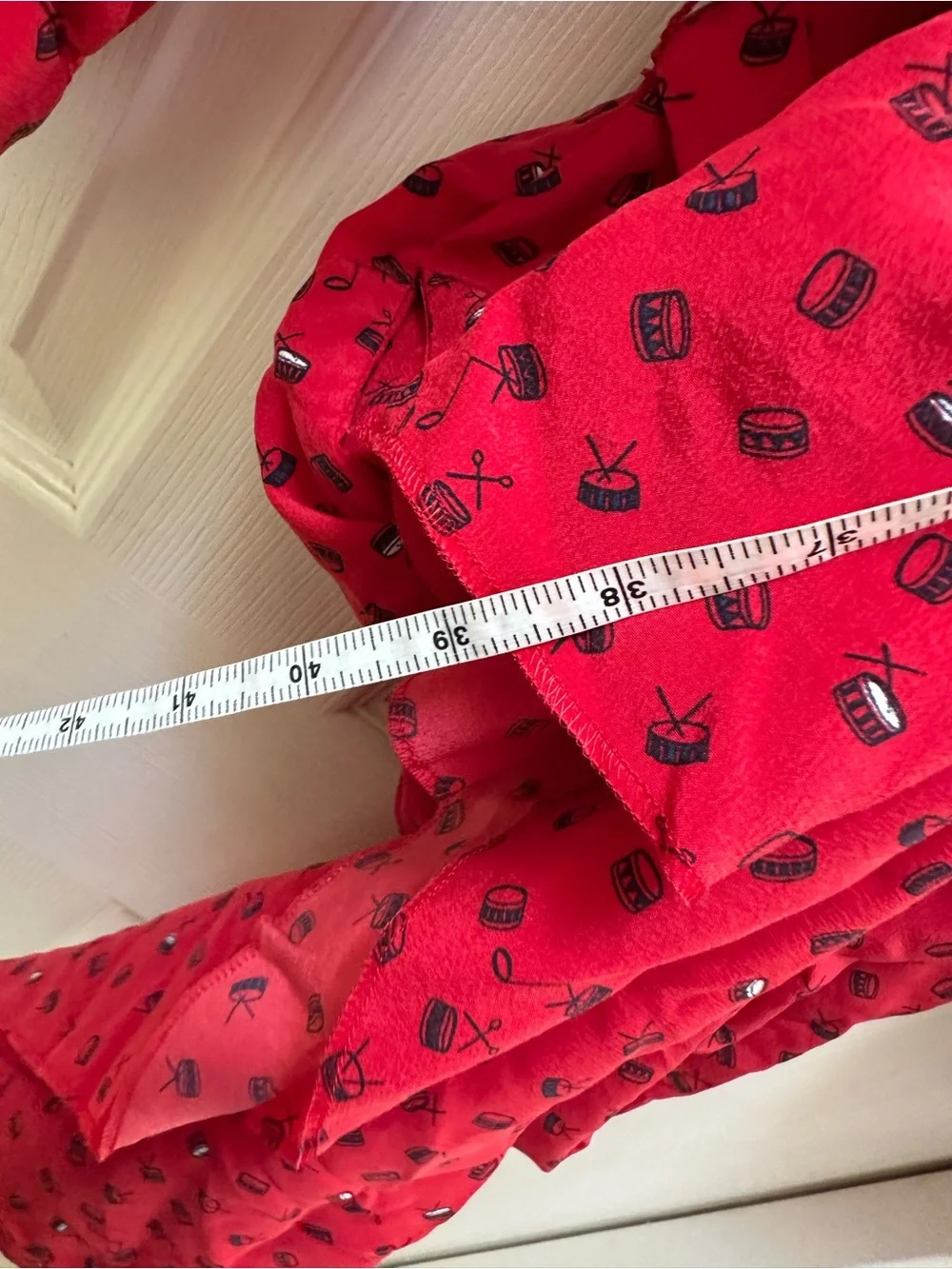 APC Vanessa Seward Red Shirt Dress Tie Belt silk drums s small